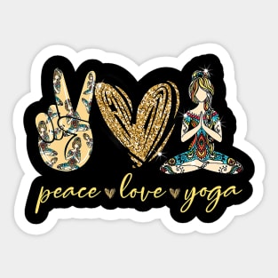 Funny Peace Love Yoga Sticker